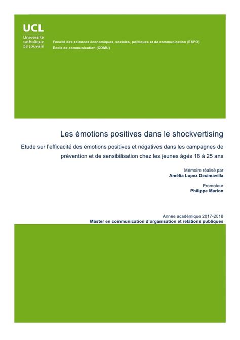 Les Motions Positives Dans Le Shockvertising Etude Sur Lefficacit