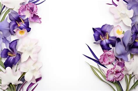 Premium AI Image Flowers On White With Copy Space