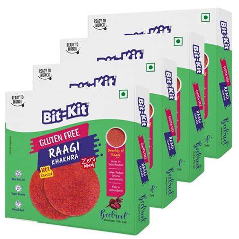 Bit Kit Gluten Free Ragi Beetroot Regular Khakhra Roasted Thins