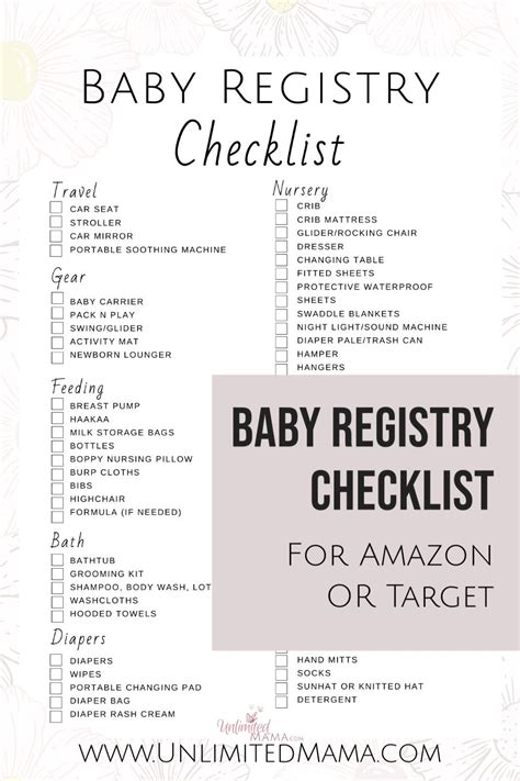 Baby Registry Checklist For With Free Pdf Printable Artofit