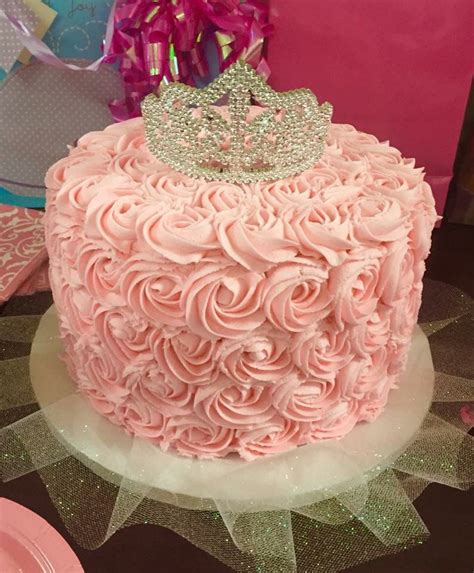 Princess Rosette Cake Tiara Cake Princess Birthday Cake Birthday Cake