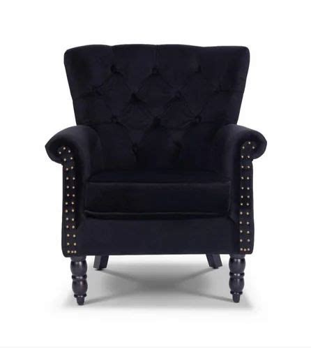Black Velvet Gallop High Back Wing Chair With Armrest At Rs 12999