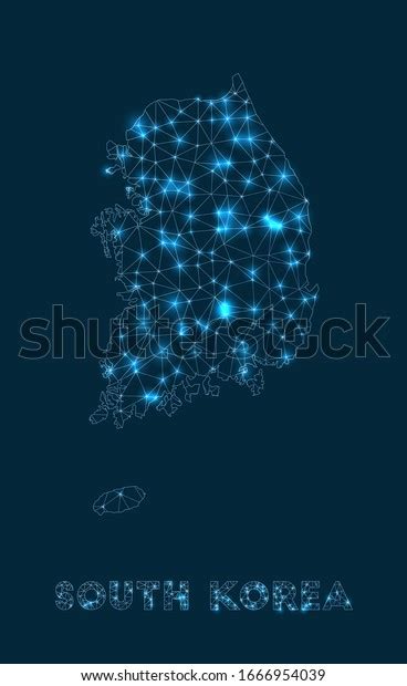 South Korea Network Map Abstract Geometric Stock Vector Royalty Free