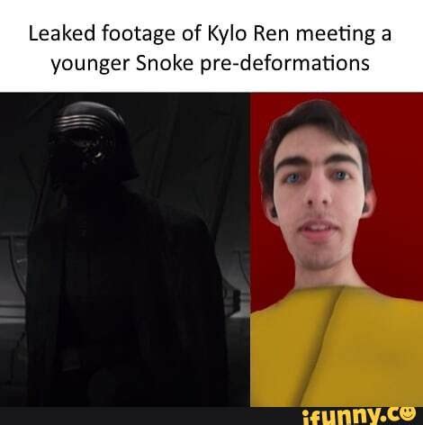 Leaked footage of Kylo Ren meeting a younger Snoke pre-deformations AA - iFunny