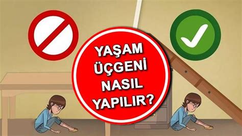 YAŞAM ÜÇGENİ NEDİR NASIL YAPILIR Depremde ÇÖK KAPAN TUTUN yöntemi ne