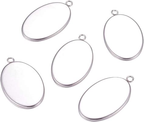 Amazon Unicraftale Pcs X Mm Oval Blank Pendants Pendant Bezel