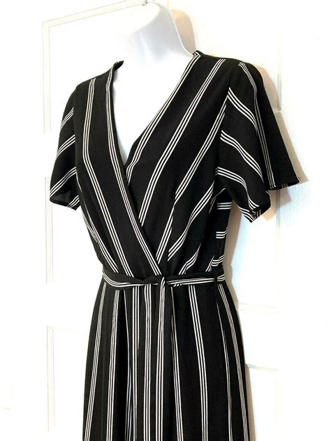 Monteau Los Angeles Black And White Stripe Jumpsuit W… Gem