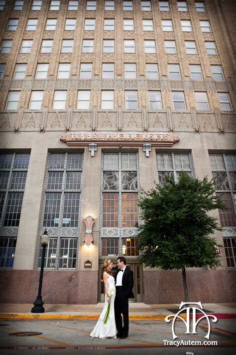 Bride And Groom In Front Of The T And P Station Before Their Reception Photographed By Tracy