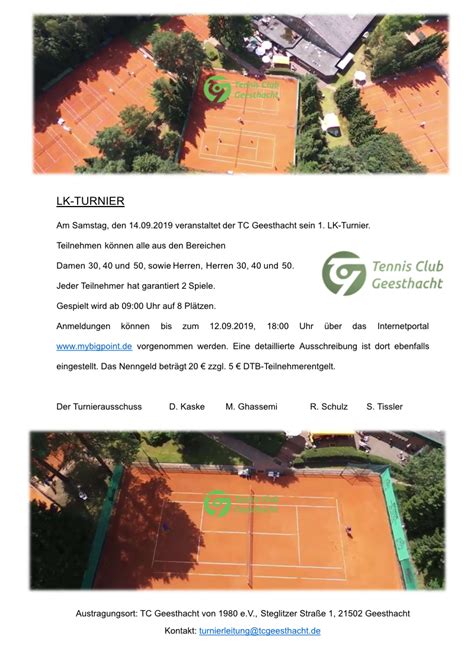 Lk Turnier Des Tc Geesthacht Tennis Club Geesthacht Von E V