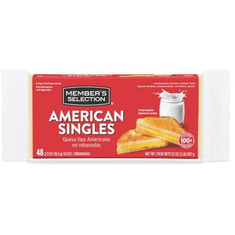 Member S Selection Lonchas De Queso Americano 48 Unid 907 G 2 Lb Cropa Fresh