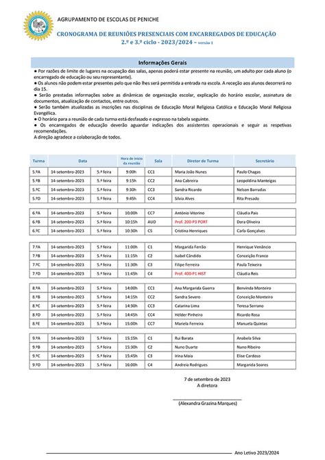 Receção a encarregados de educação 2 º e 3 º ciclos 14 de setembro