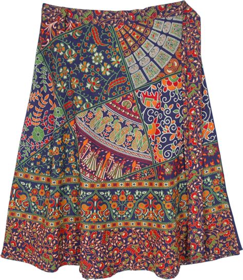 Full Ethnic Floral Gypsy Plus Size Wrap Around Skirt Multicoloured Wrap Around Skirt Xl