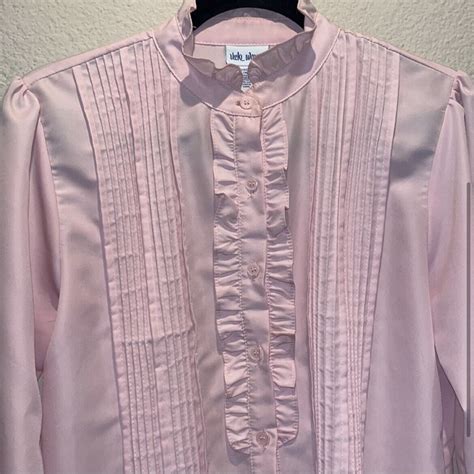 Vintage Vicki Wayne Pink Pleated Ruffled Secretary Bl Gem