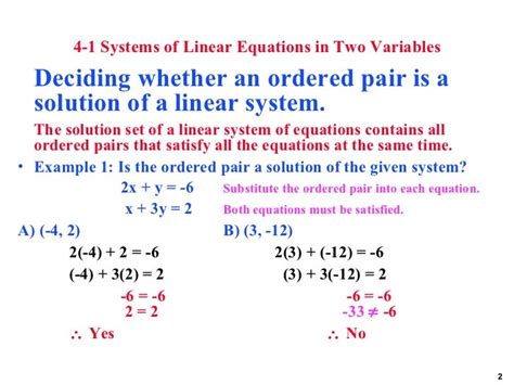 Systems Of Linear Equations