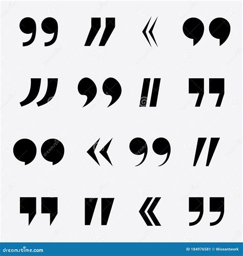 Double Comma Silhouette Signs Of Quote Icons Set Of Quotation Mark