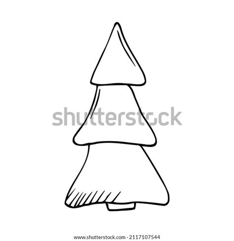 Outline Doodle Vector Fir Tree Hand Stock Vector Royalty Free