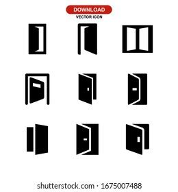 Different Doors Web Icons Collection Stock Vector Royalty Free