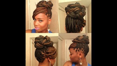 Individual Braids Updo Hairstyles For Black Women