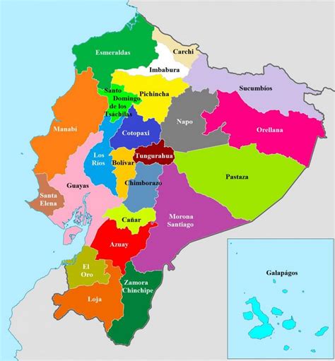 Mapa Del Ecuador Con Nombres Provincias Y Capitales 【para Descargar E Imprimir】