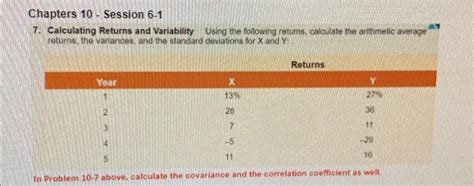 Solved Chapters 10 Session 6 1 7 Calculating Returns And