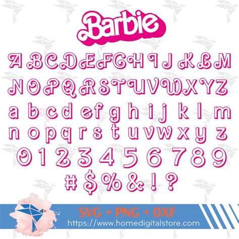 Barbie Font Svg Png Dxf