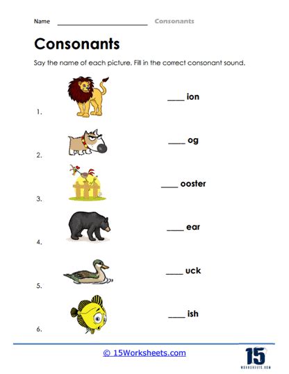 Consonants Worksheets 15 Worksheets Library