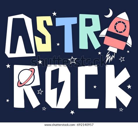 Spaceship Print Design Slogan Vector Illustration Stock Vector Royalty