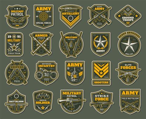 Military army chevrons us patrol aviation forces Vector Image