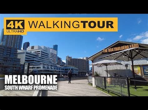 South Wharf Promenade Walking Tour In Melbourne Australia 4K 60fps