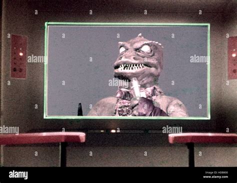 STAR TREK, Ep#19, (Arena), 1/19/67. Gorn captain, on the viewscreen ...