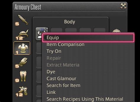 Equipping Weapons And Armor Ui Guide Final Fantasy Xiv The Lodestone