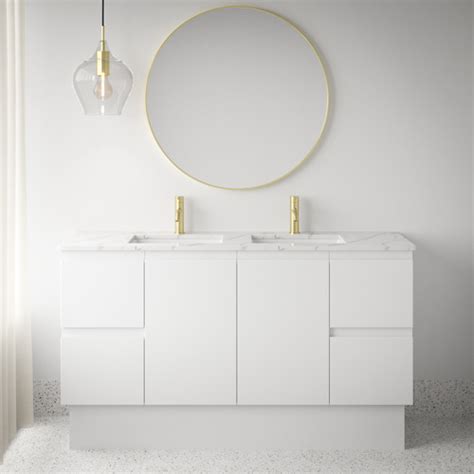 Sarah Calacatta Marble Look Fingerpull Satin White Floor Standing