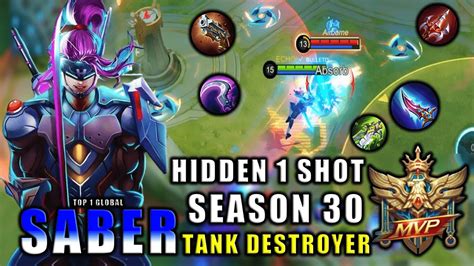 SABER 1 SHOT THAT DESTROY ALL TANK Build Top Global Best Build 2023