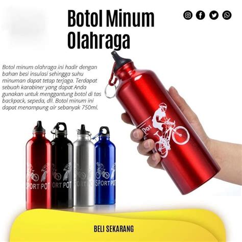 Jual Botol Minum Camping Botol Olahraga Allumunium Carabiner