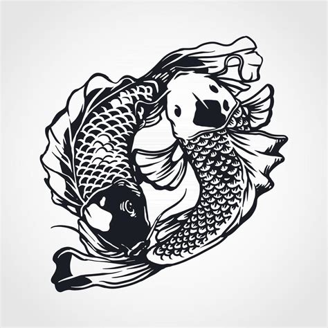 Yin Yang Koi Fish Vector Art At Vecteezy