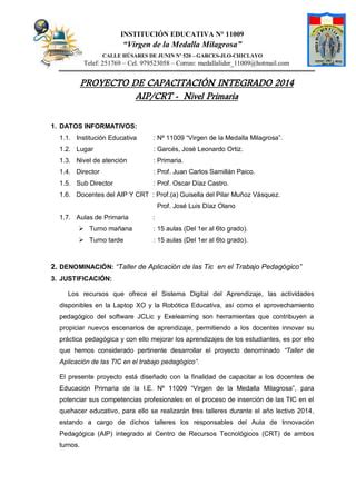 Proyecto de Capacitación integrado del aip crt 2014 PDF