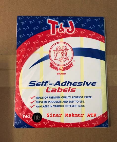 Jual Self Adhesive Labels Label Sticker Tom Jerry T J