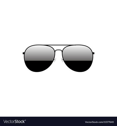 Glossy Black Aviator Sunglasses Design Royalty Free Vector