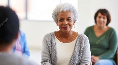 Premium Photo Generative Ai Portrait Of A Senior Black Woman Sitting