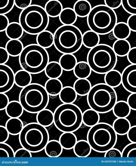 Vector Modern Seamless Sacred Geometry Pattern Circles Black And White