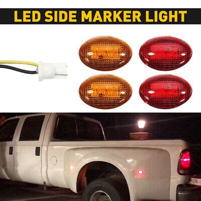 4PCS LED Dually Bed Front Rear Side Fender Marker Light For 99 10 Ford