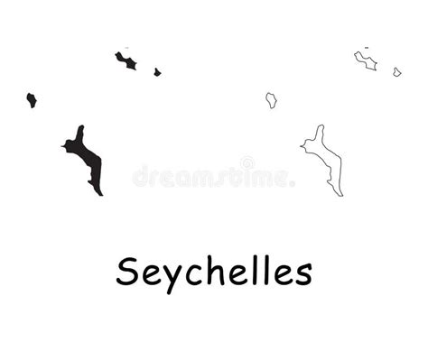 Seychelles Map Black Silhouette Country Map Isolated On White