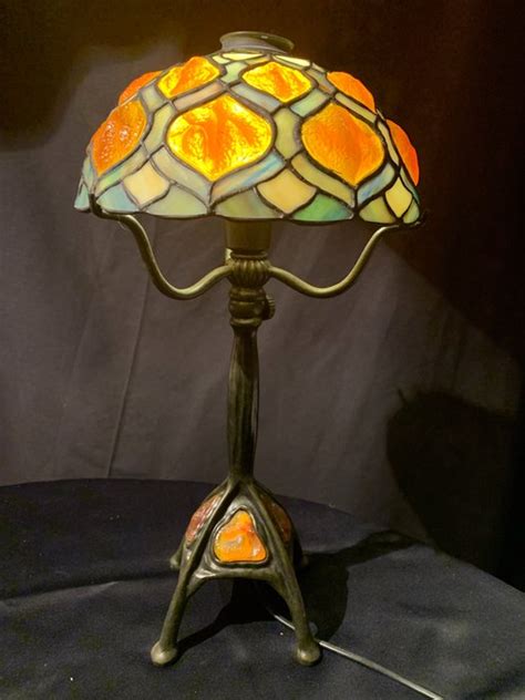 Tiffany Tridex Table Lamp 1 Alloy Stained Glass Catawiki