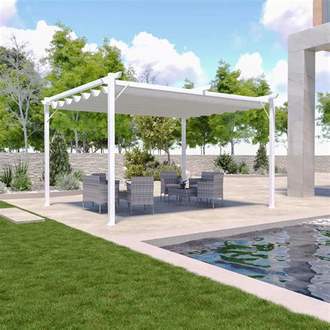 Gazebo Pergola X M Pergolato Con Telo Impermeabile Retrattile