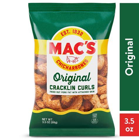 Mac S Original Crispy Fried Pork Cracklin Curls Oz Bag Walmart