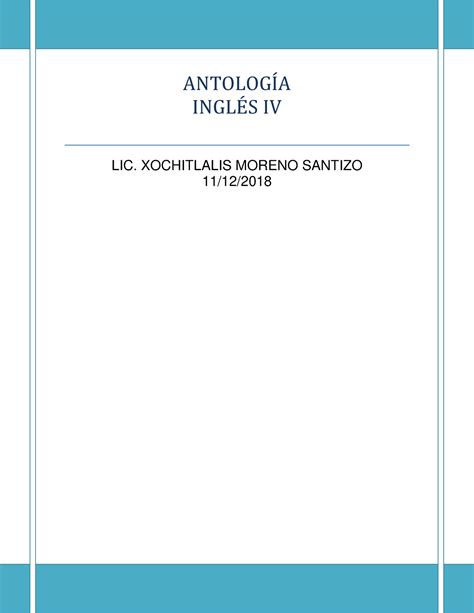 Antologia Tur I Apuntes de inglés ANTOLOGÕA INGL IV LIC