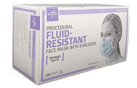 Medline Disposable Face Mask With Ear Loops Type Iir En