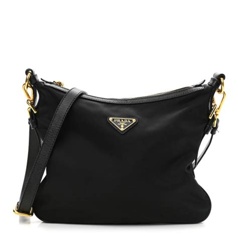 Prada Tessuto Nylon Saffiano Crossbody Bag Black 1121051 Fashionphile