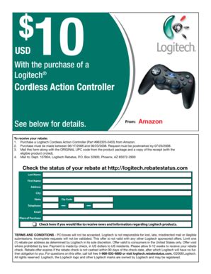 Fillable Online With The Purchase Of A Logitech Cordless Action