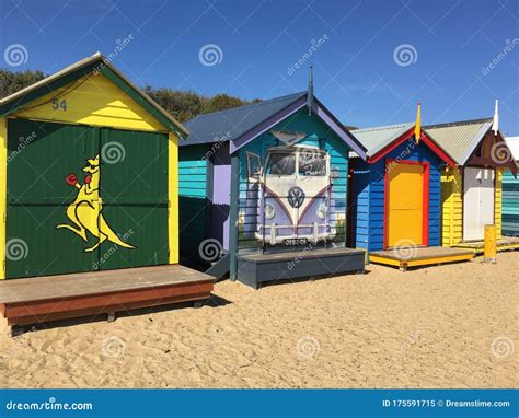 Brighton Bathing Boxes on Beachside Editorial Image - Image of brighton ...